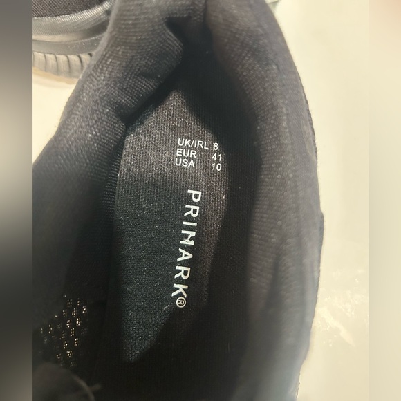 NWT PRIMARK BLACK SNEAKERS MADE FROME RECYCLED COTTON IN SIZE 10 - Picture 4 of 6
